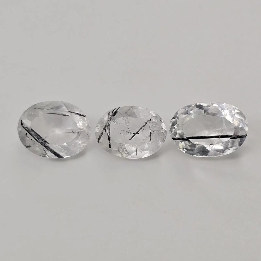 Natural Black Rutilated Quartz 9.69ct Set 12x8mm Untreated